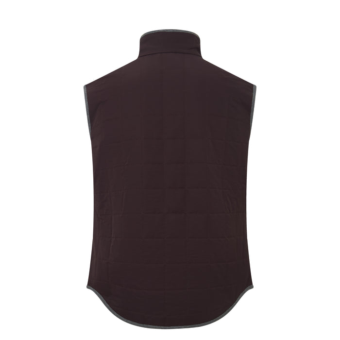 The Performance Stretch Quilted Vest in Aubergine