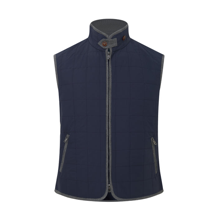 The Performance Stretch Quilted Vest in Navy