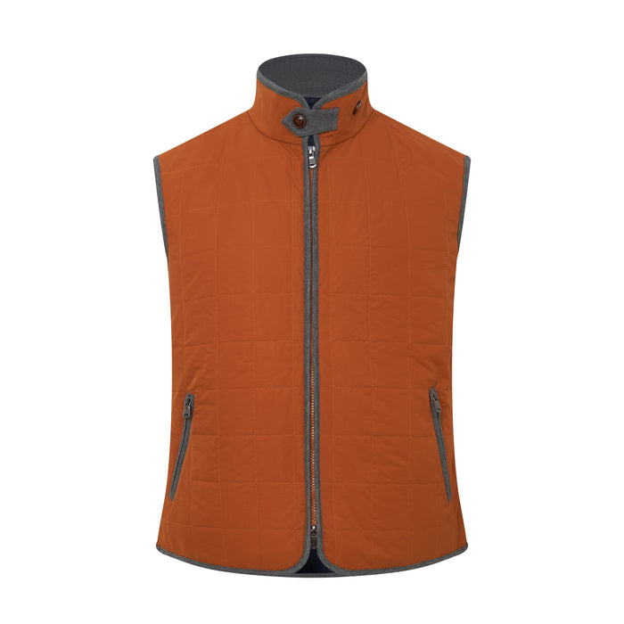 The Performance Stretch Quilted Vest in Pumpkin