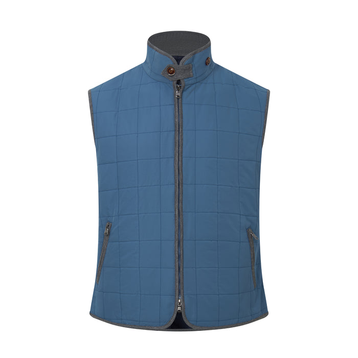 The Performance Stretch Quilted Vest in Steel