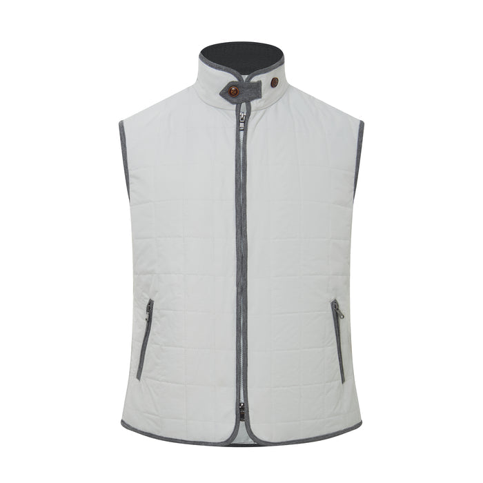 The Performance Stretch Quilted Vest in Stone