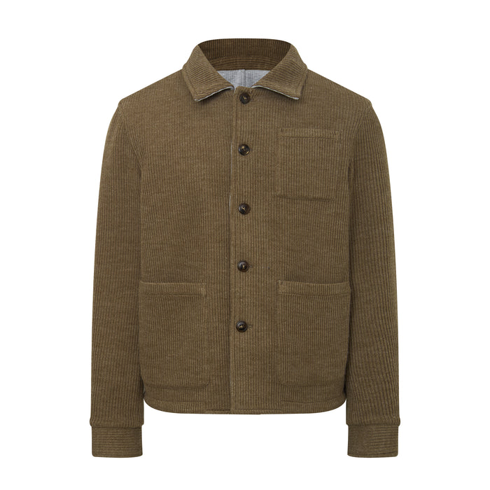 The Reversible Jacquard Punto Melange Coffee Jacket