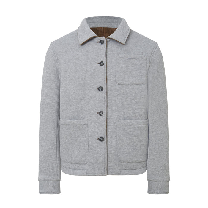 The Reversible Jacquard Punto Melange Coffee Jacket