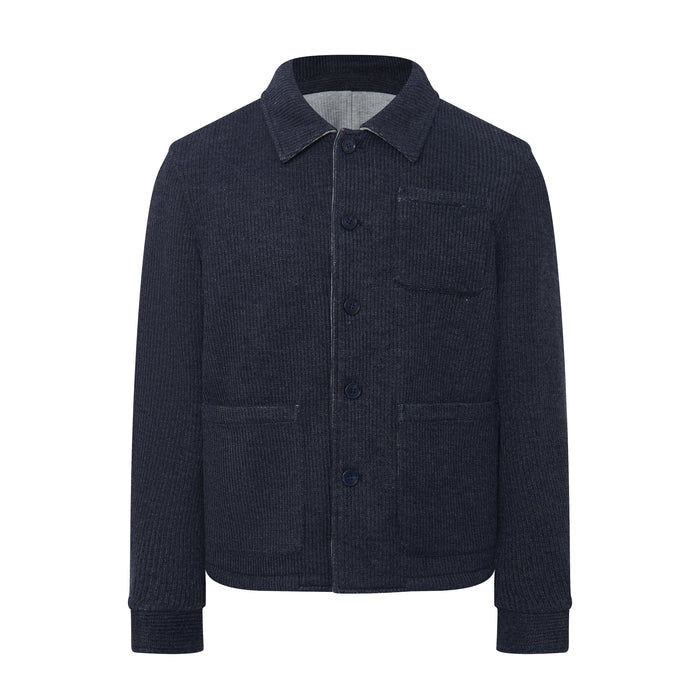 The Reversible Jacquard Punto Melange Indigo Jacket
