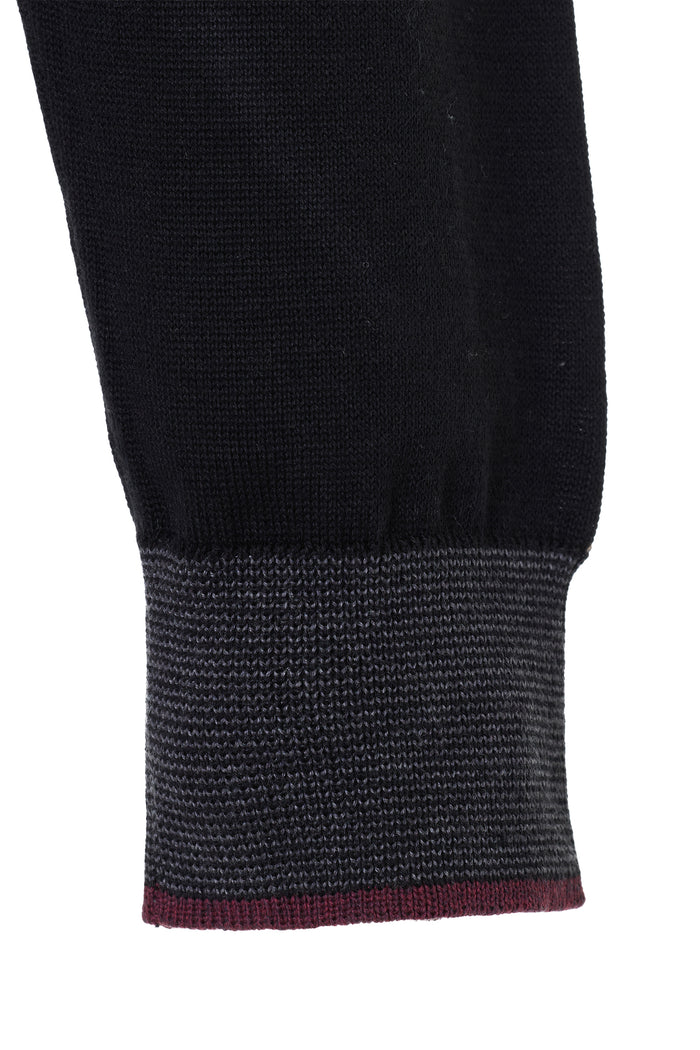 The Wave Jacquard Hybrid Black Quarter-Zip