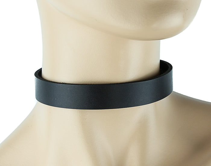 Thin Plain Leather Choker