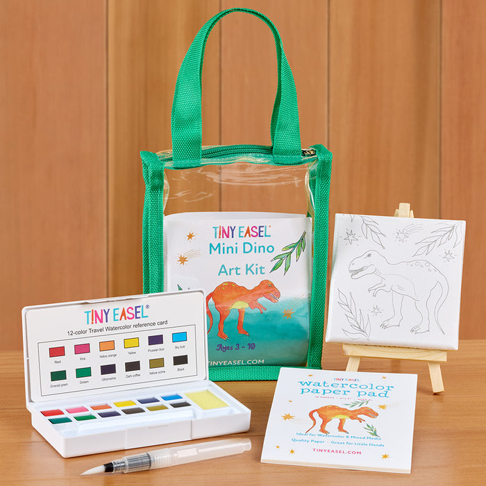 Tiny Easel Mini Painting Art Kit, Dino