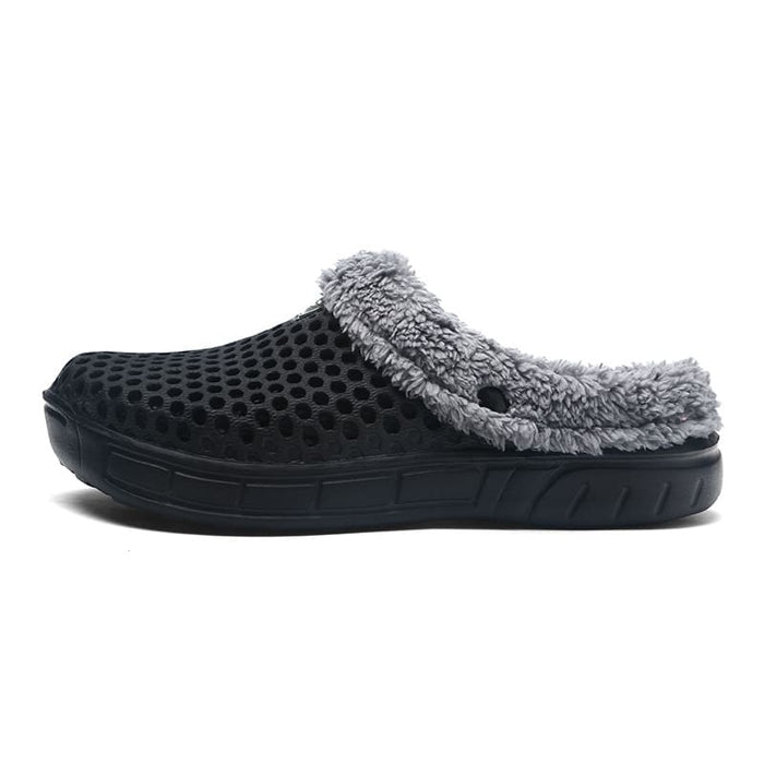 Tiosebon Unisex  Winter Fuzzy Slippers-Gray