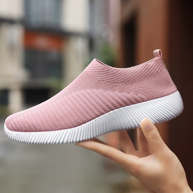 Tiosebon Women  Knitting Sock Sneakers-Pink