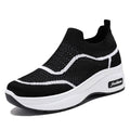 Tiosebon Women's Thick Bottomed  Breathable Sneakers-Black