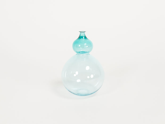 Transparent Teal Bubble Vase