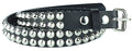 Two Row Conical Studded Heavy Duty Black Leather Belt