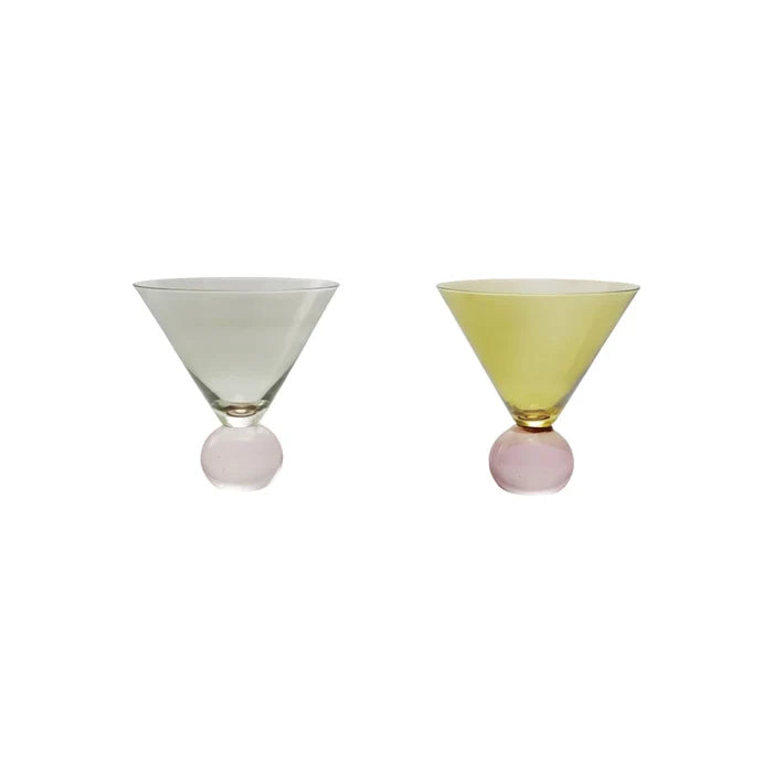 Two-Tone Martini Glass with Ball Stem