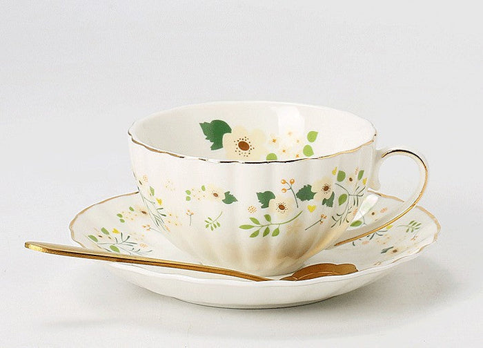 Unique Ceramic Coffee Cups, Creative Porcelain Tea Cup Saucer Set, Traditional English Tea Cup and Saucer, Afternoon British Tea Cups-Paintingforhome