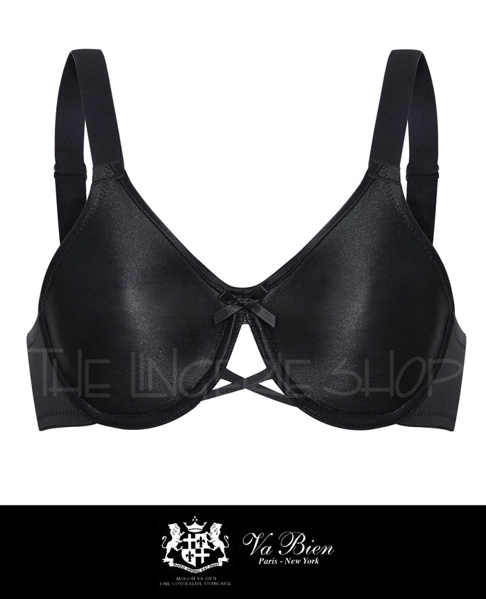Va Bien 601 Satin Seamless Underwire Bra Black
