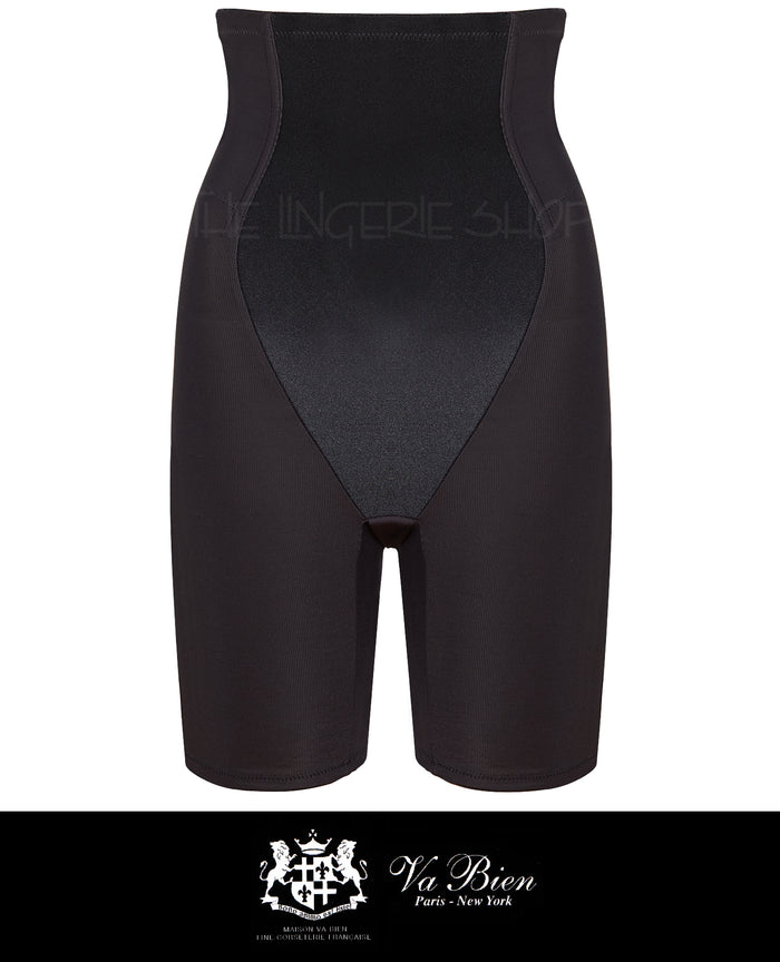 Va Bien VB3757 Satin Front Firm Control Leg Shaper Black