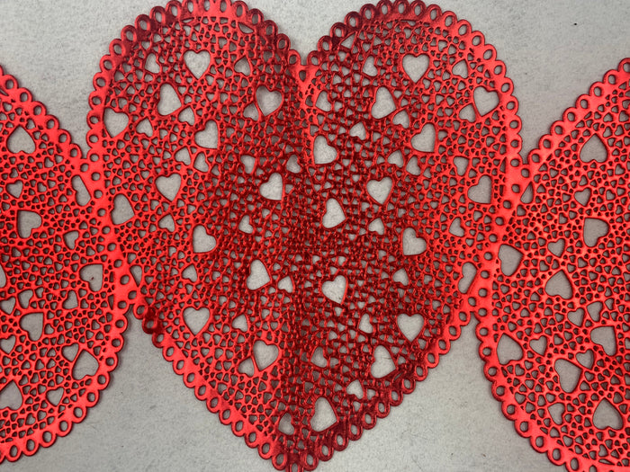 Valentine 3 Hearts Vinyl Table Runner