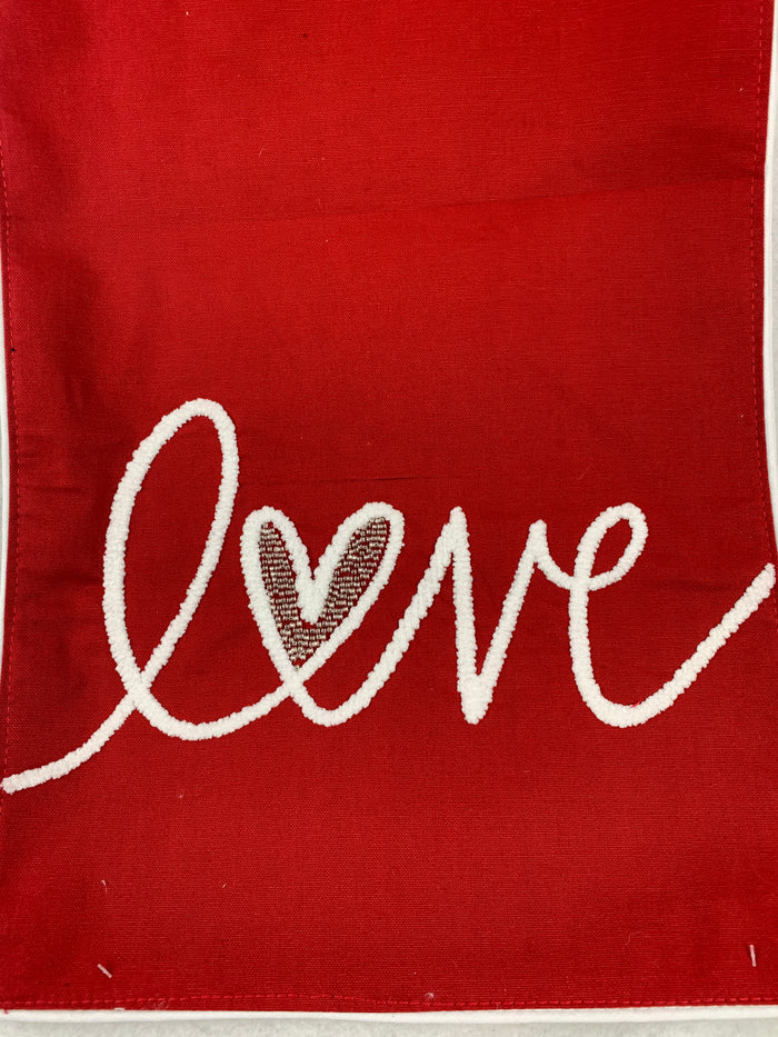 Valentine Love in Script Cotton Table Runner
