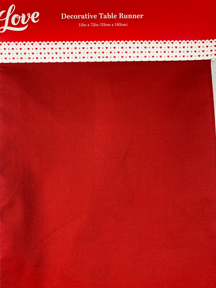 Valentine Love in Script Cotton Table Runner