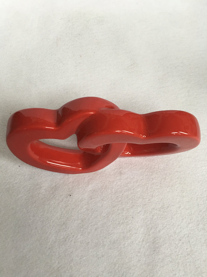 Valentine Medium Shiny Ceramic 2 Hearts in One Display
