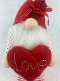 Valentine Plush Gnome Holding Heart or Flowers