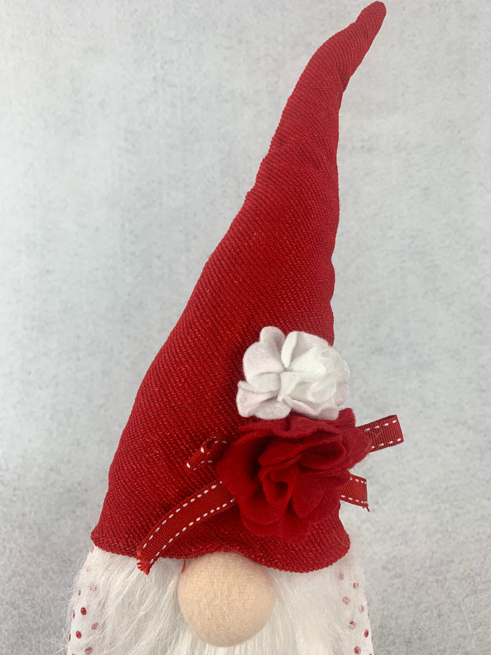 Valentine Plush Gnome Holding Heart or Flowers