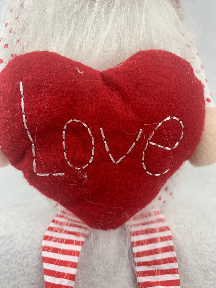 Valentine Plush Gnome Holding Heart or Flowers