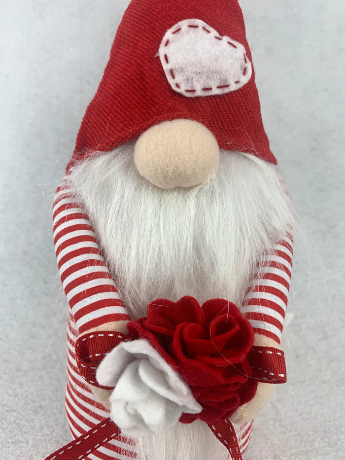 Valentine Plush Gnome Holding Heart or Flowers