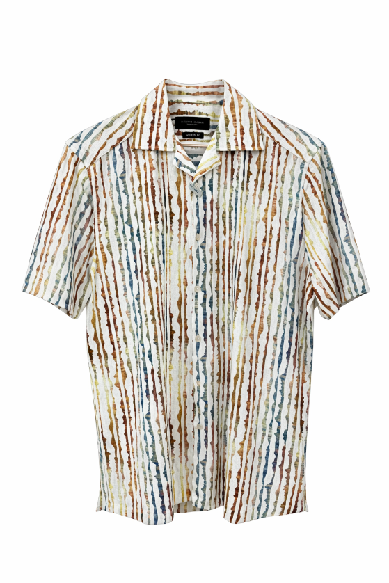 Volant Print Short Sleeve Shirt
