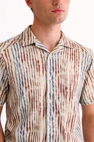 Volant Print Short Sleeve Shirt