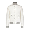White Buttoned Bomber Jacket