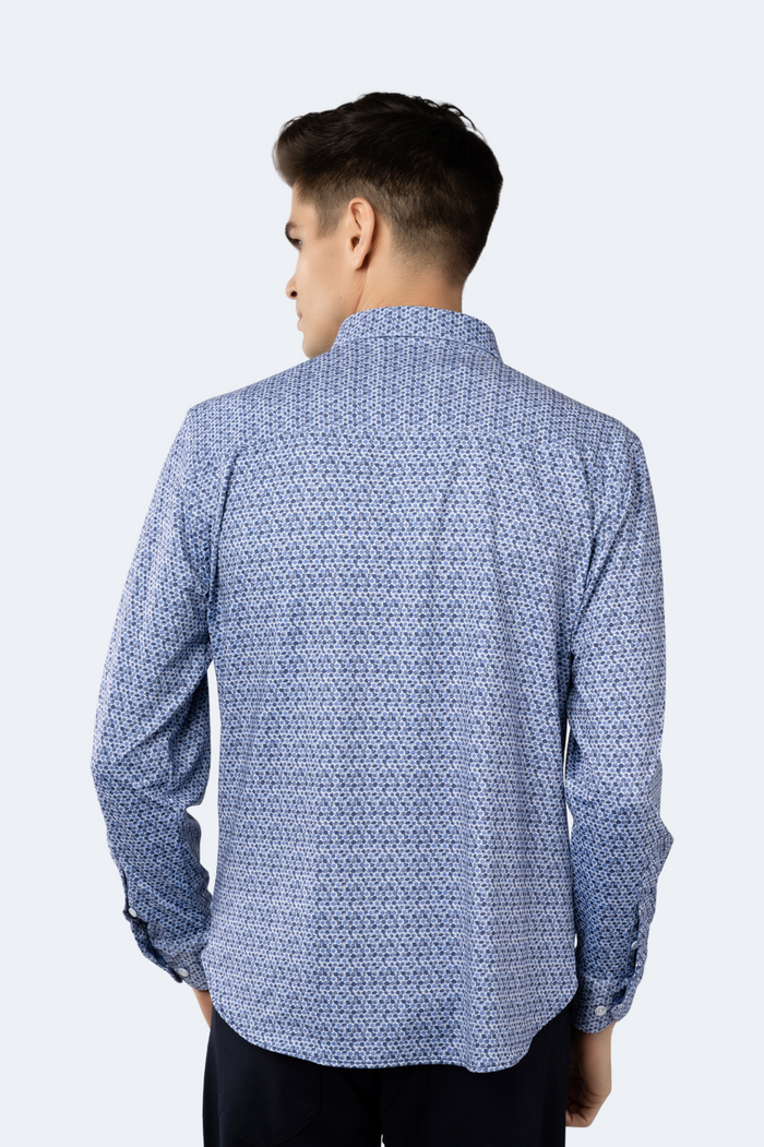 White, Dodger Blue and Sky Blue Circular Shirt