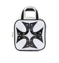 White Iron Cross Square Bowler Bag