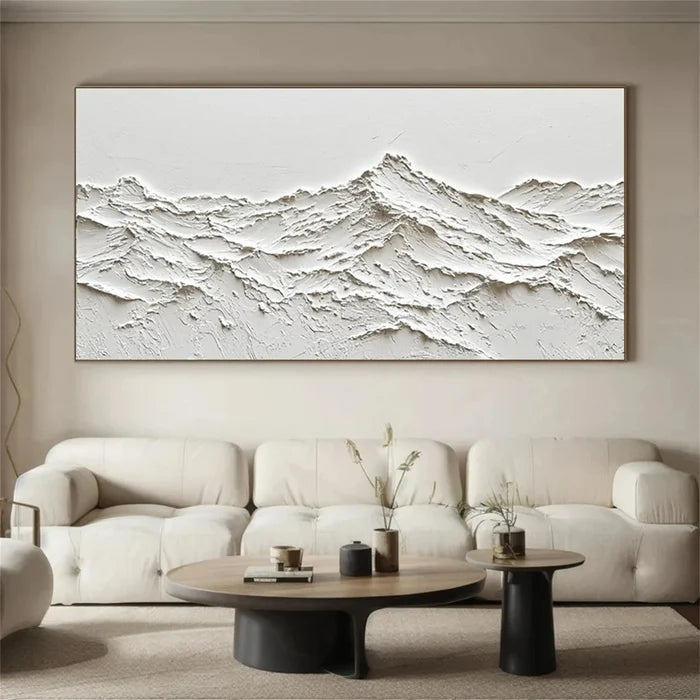 White Minimalist Textured Painting Canvas #MM250