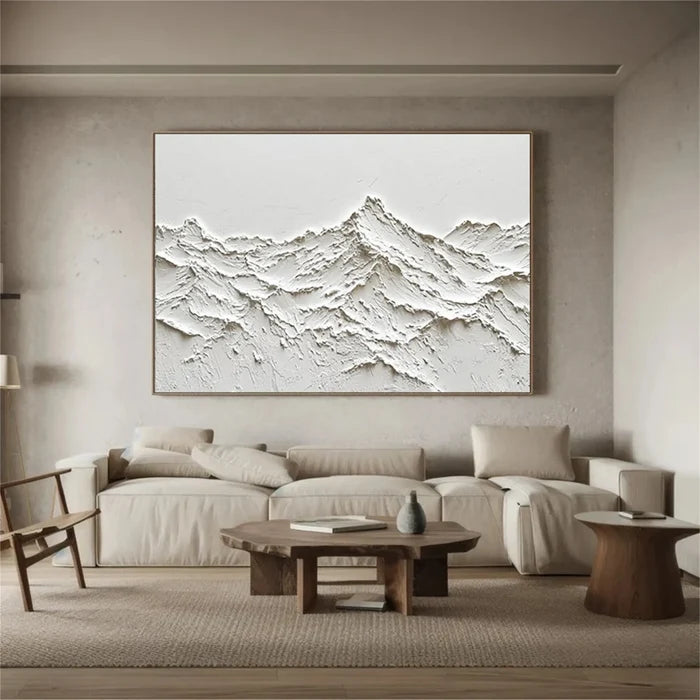 White Minimalist Textured Painting Canvas #MM250