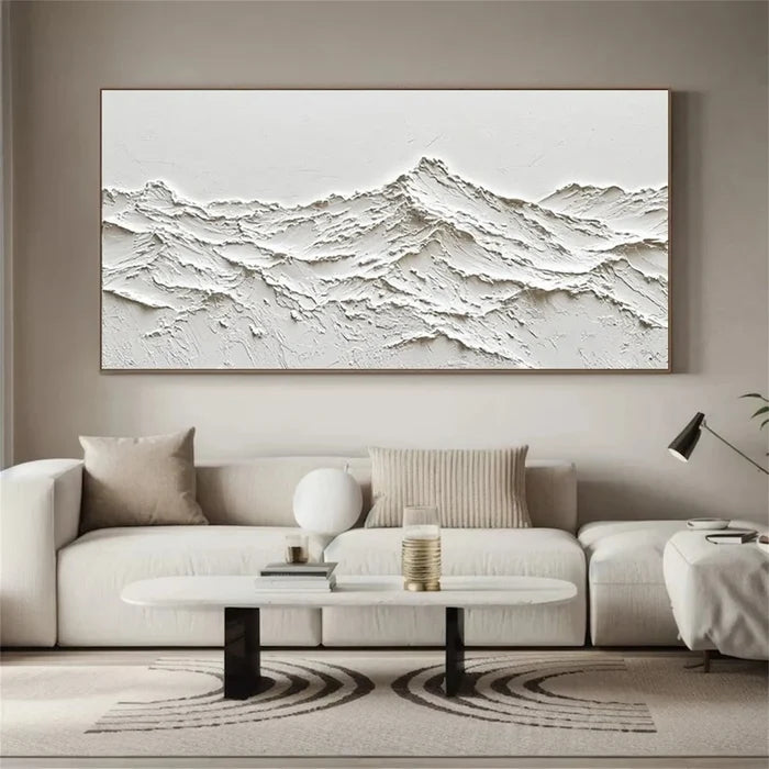 White Minimalist Textured Painting Canvas #MM250