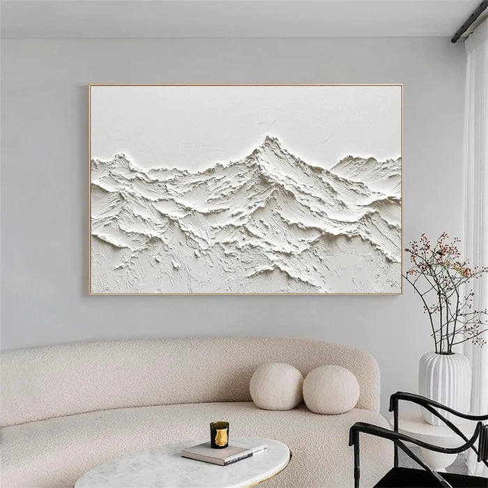 White Minimalist Textured Painting Canvas #MM250