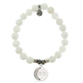 White Moonstone Gemstone Bracelet with 11:11 Sterling Silver Charm