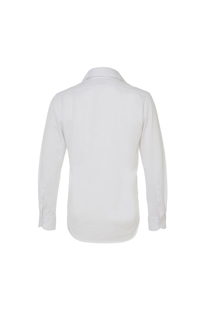 White One-Piece Collar Performance Stretch Shirt