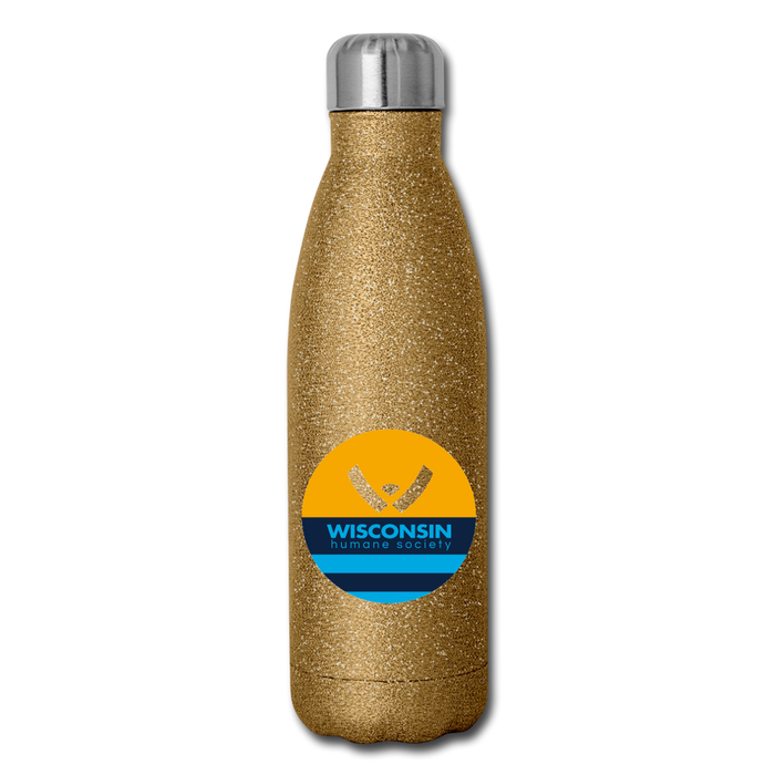 WHS x MKE Flag Insulated Stainless Steel Water Bottle - gold glitter